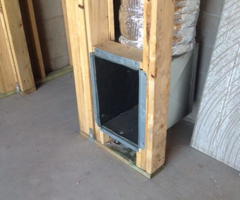 Heating and cooling vents are in place and now framed in.