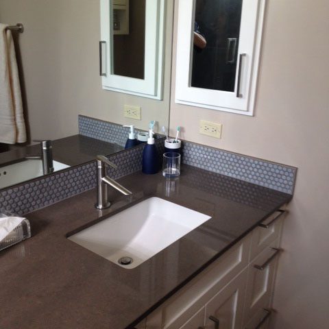 Beautifully finished with new countertop and sink faucet.